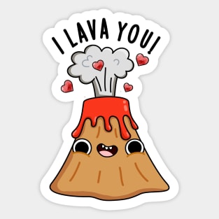 I Lava You Cute Volcano Pun Sticker
